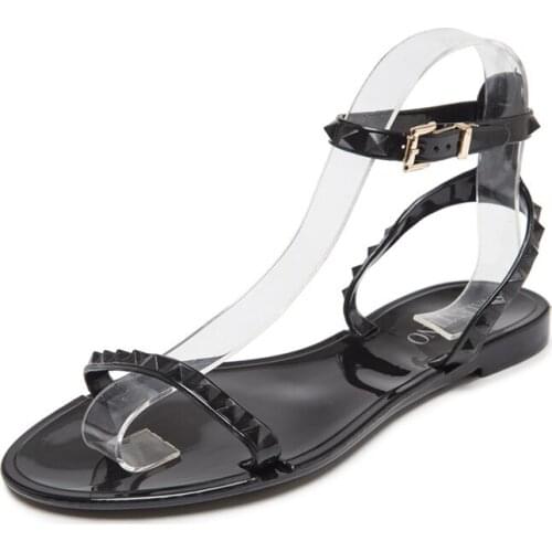 2019 Europe and the United States new rivet jelly plastic sandals womens fashion open toe beach tide