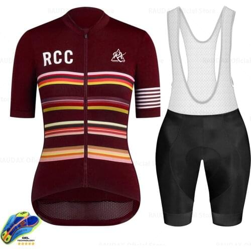 Raudax Lady Cycling Clothing Summer Short Sleeve Jersey Set Women MTB Cycling Kit Vintage Pattern Breathable Road Bike Clothes
