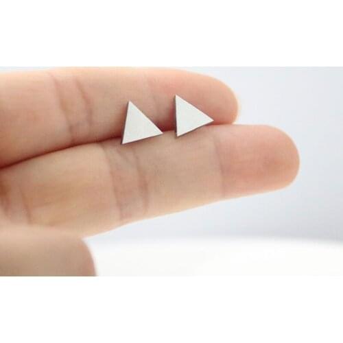 1Pair Minimalist Triangle Square Stainless Steel Earrings Hearts Stars Earrings Fashion Ear Jewelry Women Girls Men Kids Gift