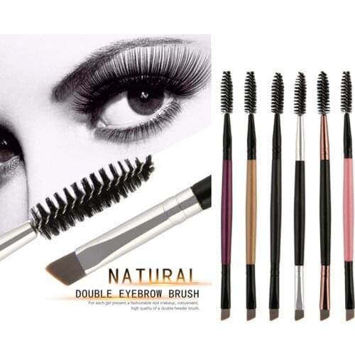 1 Pcs Eyelash Eyebrow Brush Double Ended Flat Angled Makeup Brow Brush Makeup Brush Eyebrow Brushes Accessories