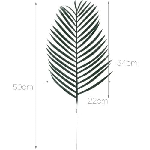 12Pieces Artificial Palm Leaf Cycas Leaves Household Office Decorative Plastic