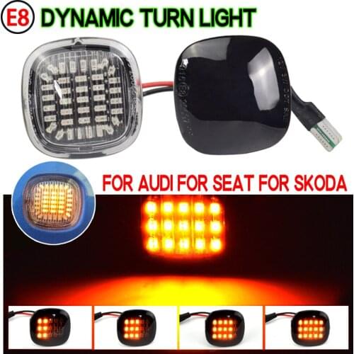 2PCS LED Turn Signal Side Marker Light Dynamic Sequential Lamp For Audi A3 A4 B5 A8 D2 Skoda Octavia Mk1 Mk2 Roomster SEAT Ibiza