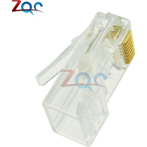20Pcs Practical Internet Gold Plated Cable Modular Plug Adapter RJ45 8P8C CAT5E