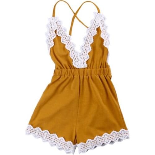 2018 Baby Girl Fashion Infant Girl Sleeveless Lace Romper Summer Toddle Girls Jumpsuit Clothes Sunsuit One Piece Outfits