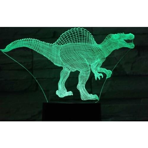 3d led lamp optical illusion dinosaur Night Light Colors Changing Lampara decoration With Smart Touch Button ABS Base USB Cable