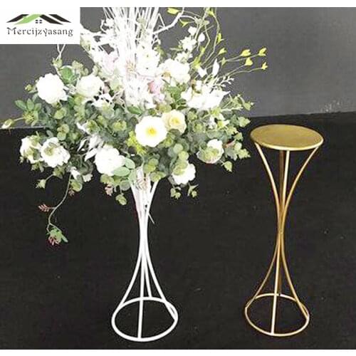 4Pcs/Lot Flower Vases Floor Metal Vase Plant Dried Floral Holder Flower Pot Road Lead for Home/Wedding Corridor Decoration G142