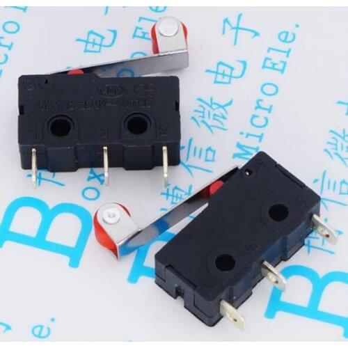 Free shipping 100pcs/lot AC belt pressure iron handle trip limit point move micro switch ON-ON KW11 ZW12-N 3Pin pulley switchs