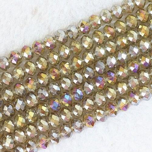 4*6mm high quality multicolor AB crystal glass beads for jewelry making 98pcs/strand faceted rondelle abacus spacers beads B673