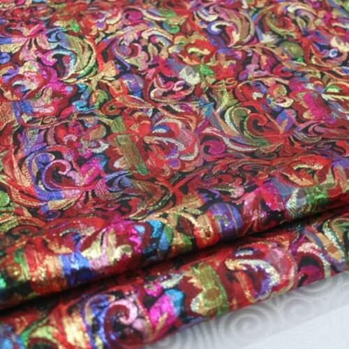 CF210 1Yard 70cm Floral Purl Chinese Wedding Cloth Silk Jacquard Satin Fabric For Qipao Cheongsam Chinese Cloth Home Textile