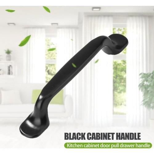 Zinc Alloy Black Cabinet Handles Cupboard Pulls Drawer Knobs Bedroom Door Furniture Drawer Hardware Wardrobe Handles Pulls