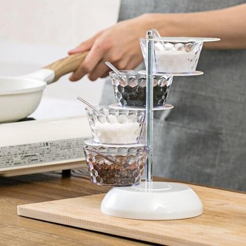 Seasoning holder Kitchen Seasoning Bottles Boxes Plastic Frame Rotating Condiment Storage Rack condiments rotary kruidenrek