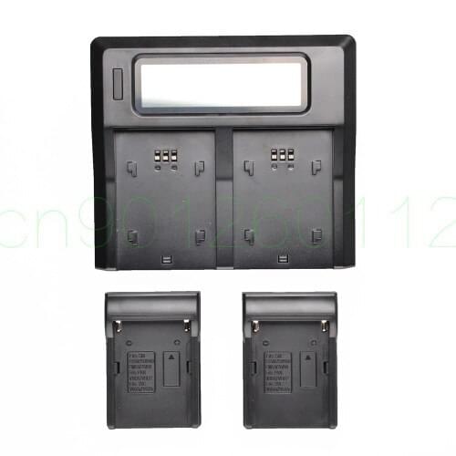 NP-F970 Dual Channel Digital Camera Battery Charger with Cable w/ LCD Display for Sony NP-F550/F750/F950/ NP-FM50/FM500H/QM71