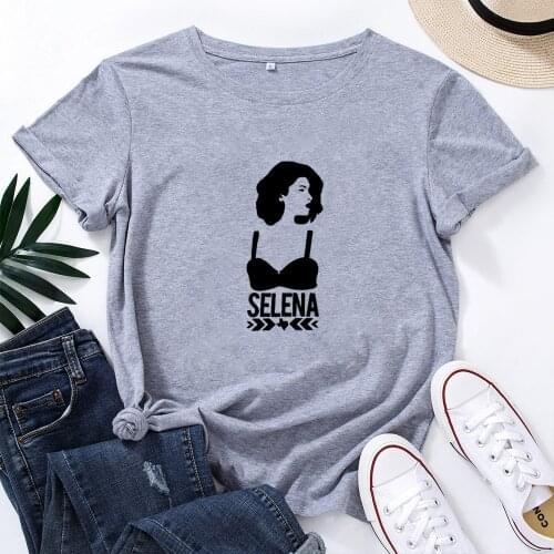 SELENA Graphic T Shirt Women Cotton Printing Round Neck Camiseta Mujer Fashion Casual Tshirt for Women