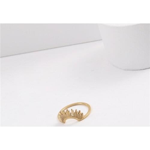 INSCHIC 2021 New Arrival Small Daisy Sun Flower Wholesale Women Girls Finger Rings Stainless Steel Rose Golden Indian Jewelry