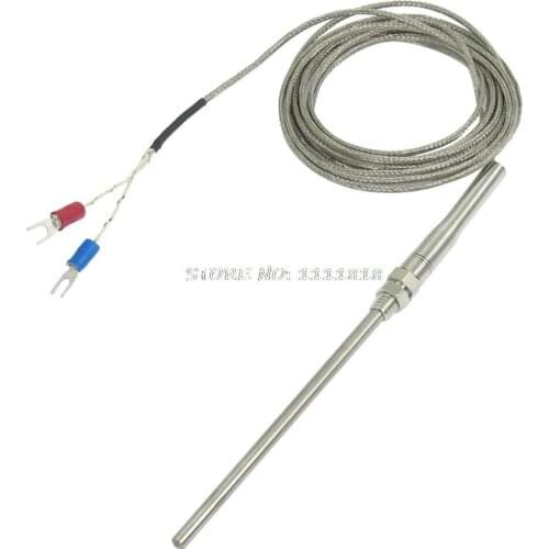 K Type 100x5mm 800C Switch Probe Thermocouple Temperature Sensor Switch Cable 3 Meters