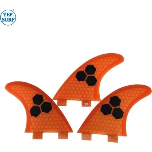 Surf Fins Double Tabs L Fin Honeycomb Surfboard Fin Orange color surfing fin Quilhas thruster surf accessories