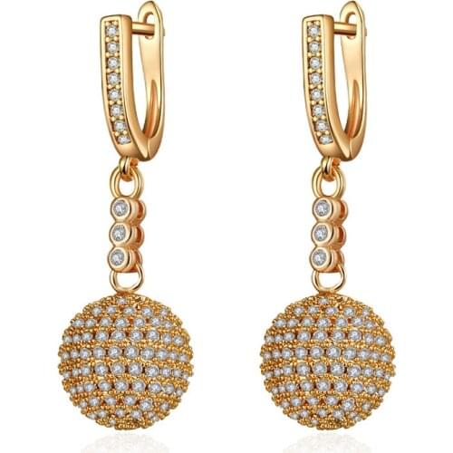 MAIKALE New Fashion Black Cubic Zirconia Drop Earrings Disco Ball Earings for Women Gold Silver Color Charm Luxury Jewelry Gift