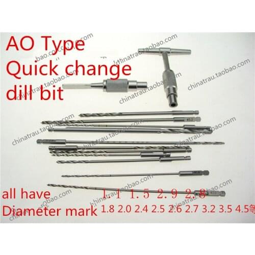 Medical orthopedic instrument ao quick loading bone drill bit Lengthen locking plate screw drill bit animal Veterinary synthes