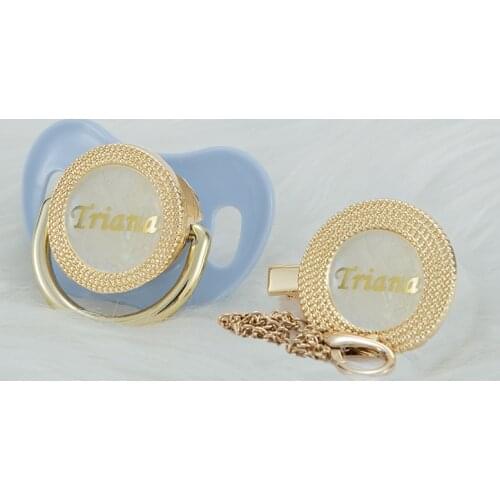 MIYOCAR personalize any name bling pacifier and pacifier clip BPA free dummy Luxury unique design pacifier PPG2