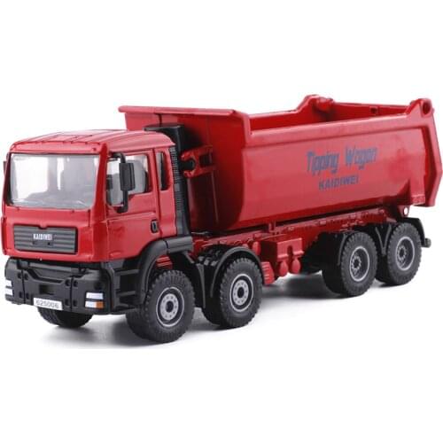 1:50 Engineering Heavy 8 Wheel Vehicle Model KDW Alloy Diecast Tipping Wagan Dump Truck Hobby Toys For Kids Christmas Gift