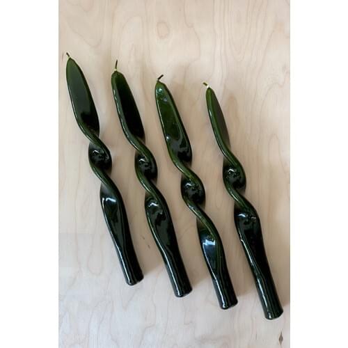 Mysterious Home 4 Pcs Set Green Twist Knot Candlestick Candle