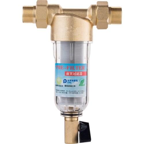 1" to 3/4" Loose joint water Purifier Copper Lead Pre-filter Backwash Remove Rust Contaminant Sediment Pipe filter free shiping