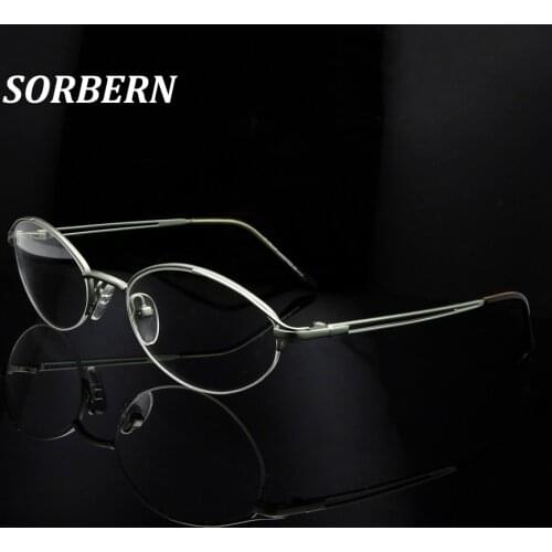 Metal Half Rim Optical Frame Glasses Women Spectacles Frame Eyeglasses Men Oval Clear Lens Lunette Femme Eyewear Accessories