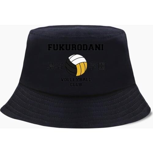 Japanese Anime Haikyuu Panama Bob Hats Volleyball Club Fkurodani Bucket Hat Summer Mens Women Fisherman Caps Hip Hop Beach Cap