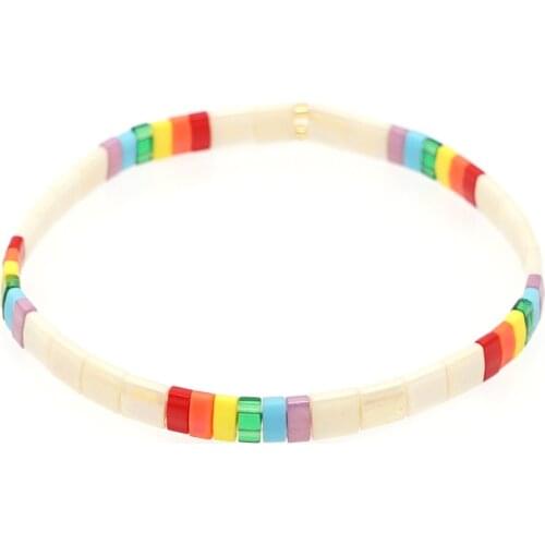Go2boho Couples Bracelets For Women Boho Summer Chic Jewelry Japan Miyuki Tila Glass Beads Bracelet Rainbow Pulsera Mujer 2020