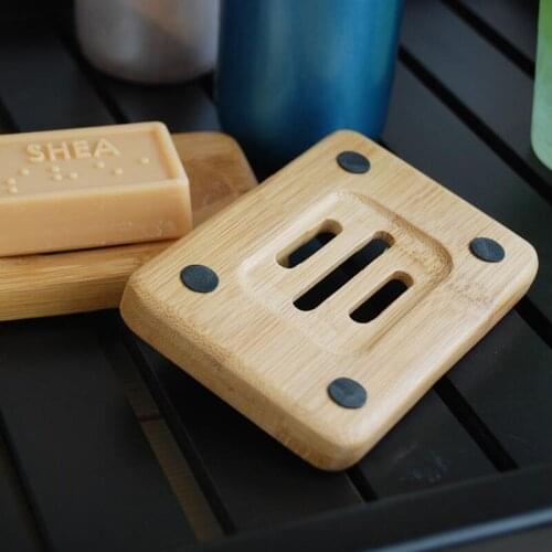 Natural Bamboo Wood Soap Rack Bath Shower Bathroom Wooden Soap Case Holder Tray Dish Plate Box LX8656