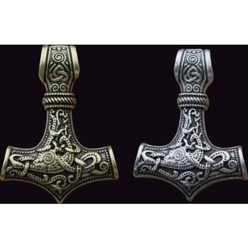 Viking thors hammer mjolnir pendant and necklace marvel for men and women amulet
