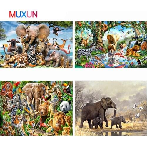 Full Drill Diamond Painting Colorful Elephant Cross Stitch New 5D Diamond Embroidery 3D Mosaic Diamond Picture Diamond Art Lx76