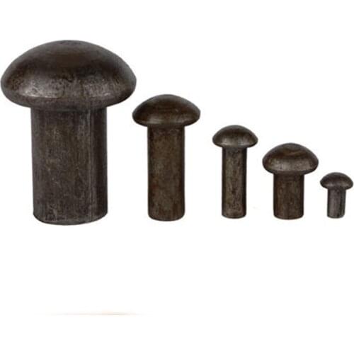 2Pcs M16 Semicircle half Round head rivets True color solid Iron rivet Length 30mm-90mm