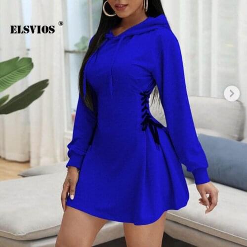 Casual Fashion Hooded Collar Long Sleeves Mini Dress Fall Winter Slim Bandage Solid Color Dresses Elegant Pullover Dress Office