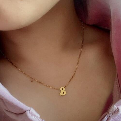 Simple Gold Color Symbol & Pendant Charm Necklace for Women Men Glossy Steel Chain Necklace Collar Jewelry