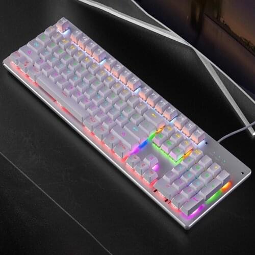 Wired Mechanical Keyboard RGB LED Backlight Game Player Blue Black Axle Gamer Keyboard for Laptops