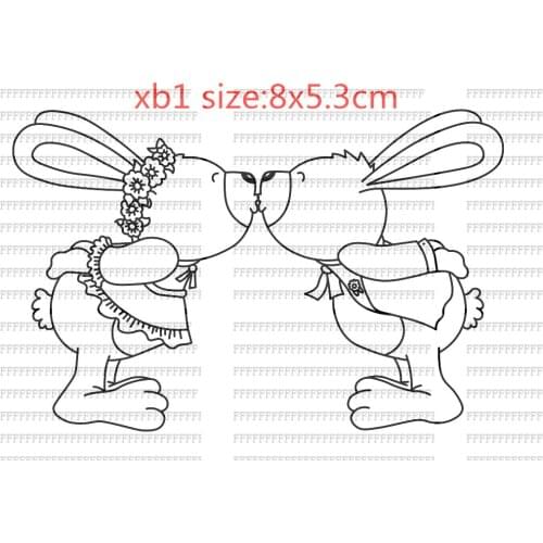 Close Rabbit Transparent Silicone Rubber Stamp And Metal Die Sheet Cling Scrapbooking DIY Cute Pattern Photo Album