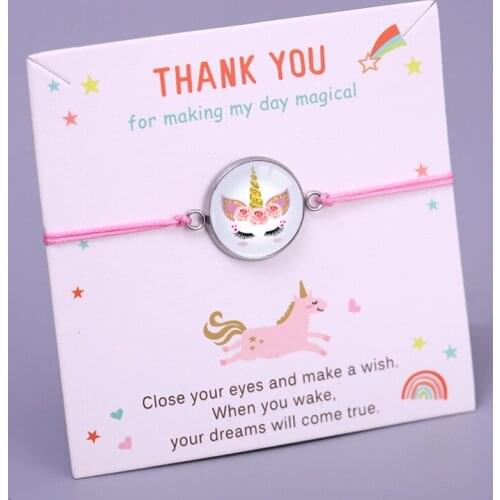 Unicorn Mermaid Adjustable Charm Bracelets Women Girl Boy Fashion Jewelry Party Birthday Christmas Gift Drop Shipping