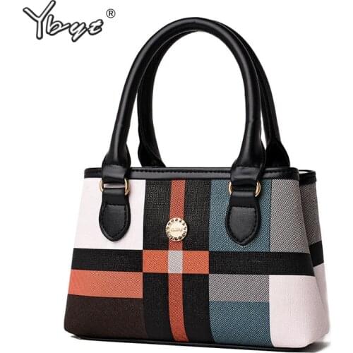 Luxury handbags women bags designer small tote bag patchwork plaid PU leather female shoulder bag hotsale ladies shopping bag