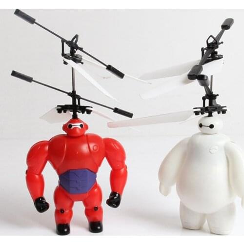 Big Hero Red & Whit Baymax Robot Suspension Induction Flight Helicopter Drone Remote Induction Control Aircraft