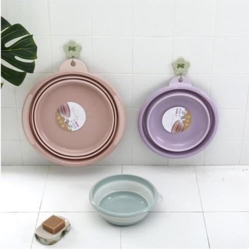 1pcs Folding Bucket Basin Outdoor Portable Camping Vegetable Fruit Foldable Cleaning Basin Traveling 2019 New