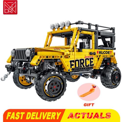 1607pcs Offroad Adventure Set Building Blocks Car Series Bricks Toys For Kids Educational Kids Gifts Model
