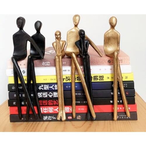 Golden Portrait Statue Abstract Art Desk Decoration Ornaments Figure Statuette Crafts Metal Figurines Home Decoration Modern