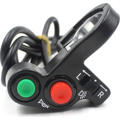 7/8'' 22MM Universal Motorcycle Handlebar Control Horn Turn Signals On/Off Button Light Switch For Electric Bike Scooter Moped