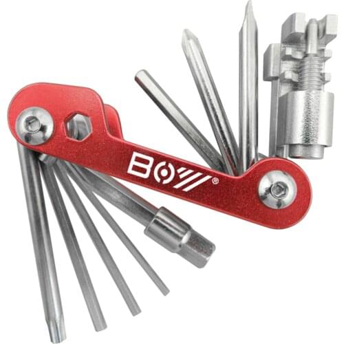 Bicycle Folding Tool 12 in 1 Tire Repair Kits Multitool Bike Tyre Lever Wrench Screwdriver Chain Cutter Breaker Cycling Accs