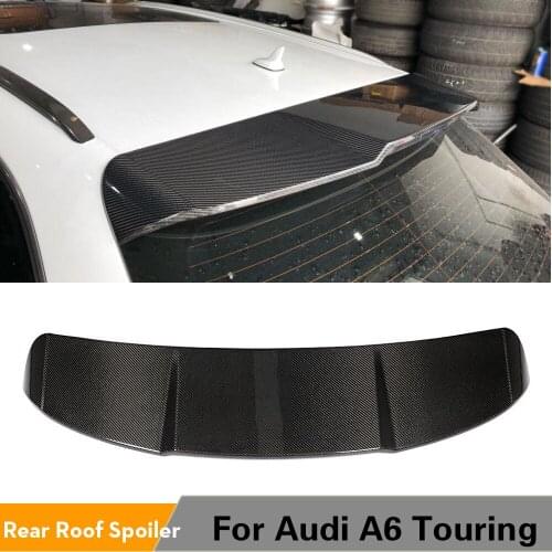 Rear Roof Spoiler for Audi A6 Base Touring Travelling 2016 - 2018 Carbon Fiber Roof Lip Wing