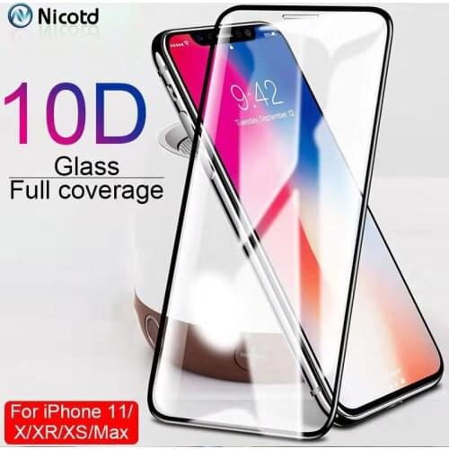 10D protective glass for iPhone X XS 6 6S 7 8 plus glass screen protector for iPhone 11 Pro MAX XR X screen protection