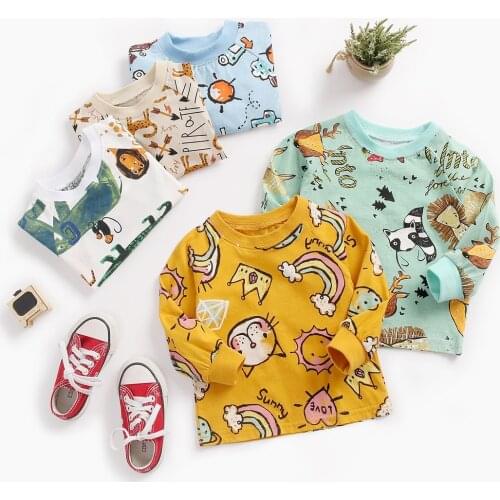 0-4T Newborn Kid Baby Boys Girls Clothes Autumn Winter Pullover Top Long Sleeve Cartoon T Shirt Cute Sweet Tee tshirt Homewear