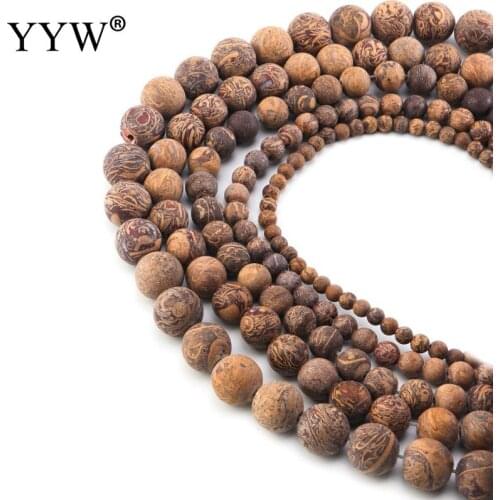 Gold Silk Nephrite Bead Round Loose Frosted Blue Sand Natural Stone Beads Suitable For DIY Jewelry Bracelet Making 4/6/8/10/12mm