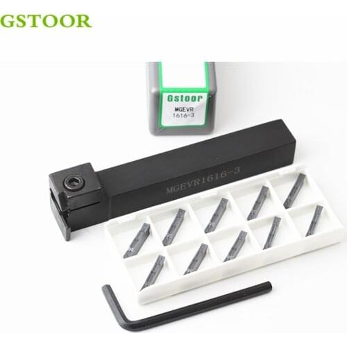 1PC MGEVR/L1616 1.5/2/2.5/3/4 Grooving Turning Tool Holder Set with 10PCS MGMN Inserts Lathe Tools Hard Alloy Inserts